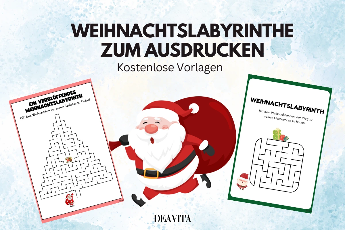 weihnachtslabyrinthe zum ausdrucken kostenlose vorlagen