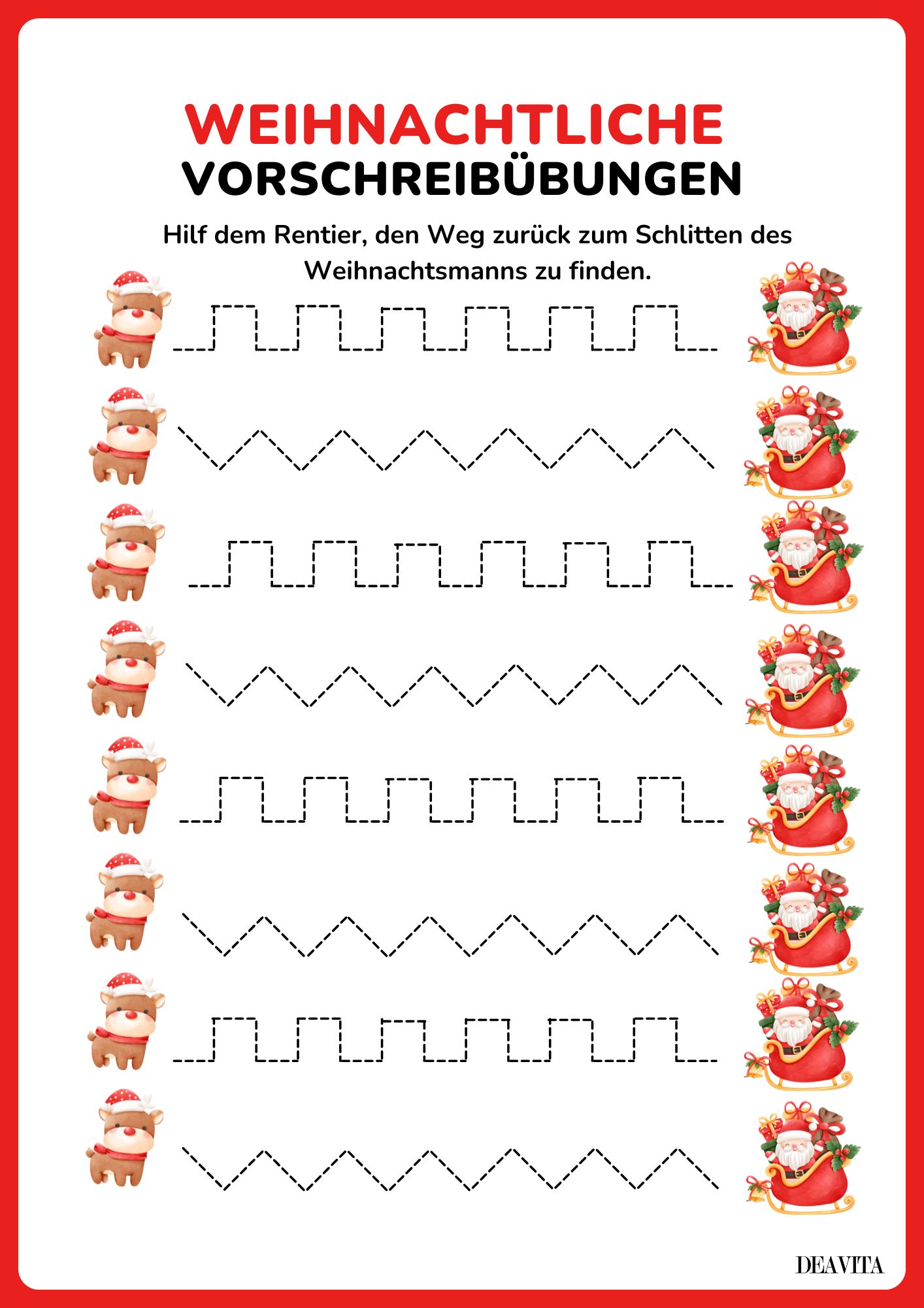 weihnachtsliche vorschreibübungen vorlage kostenlos