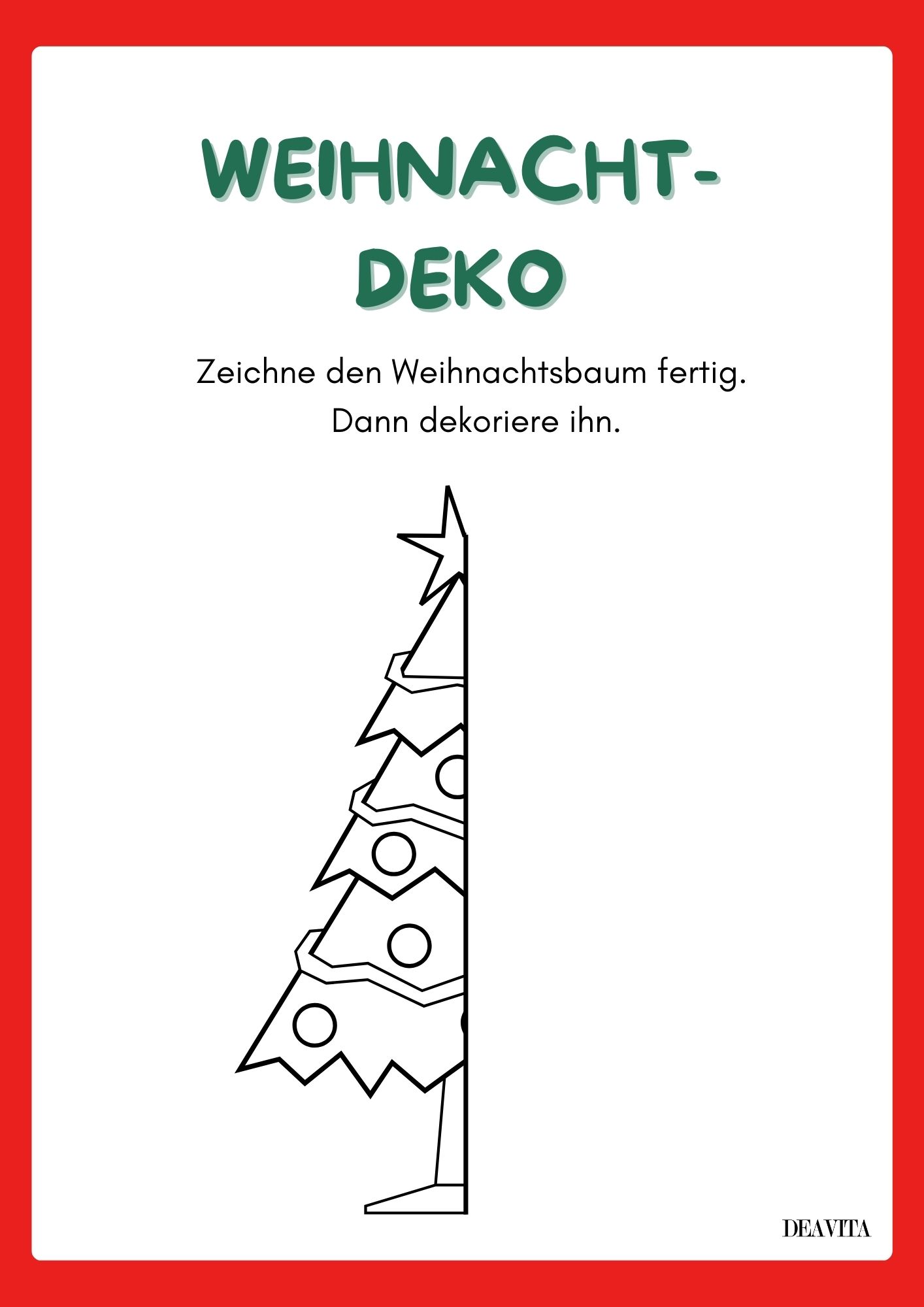 weihnachtsrätsel vorlage zeichne den weihnachtsbaum fertig