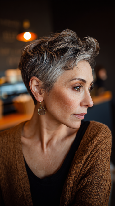 Whisper Pixie für Frauen ab 60 mit grauen Haaren