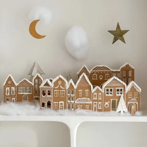 Wie Sie ein winterliches Weihnachtsdorf aus Pappe basteln