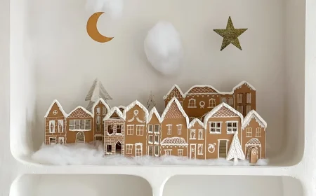 Wie Sie ein winterliches Weihnachtsdorf aus Pappe basteln