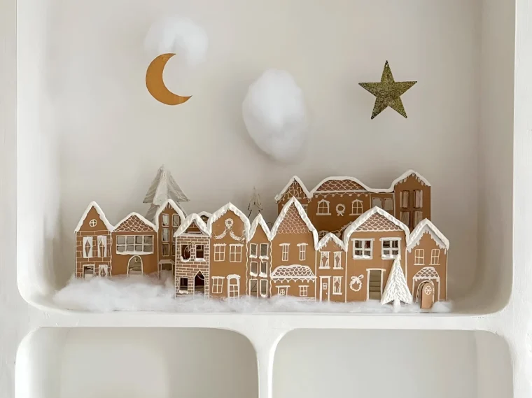 Weihnachtsdorf-aus-Pappe-basteln-Verwerten-Sie-Ihre-Pappkartons-auf-kreative-Weise-zu-Weihnachten-