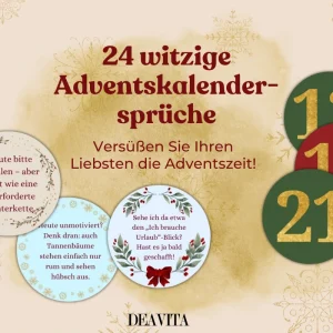 Witzige Adventskalender-Sprüche für jeden Tag zum Ausdrucken und Selberbasteln