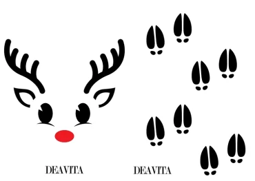 Abdrücke von Hufen oder Rentier-Gesicht