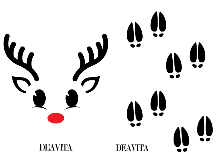 Abdrücke von Hufen oder Rentier-Gesicht