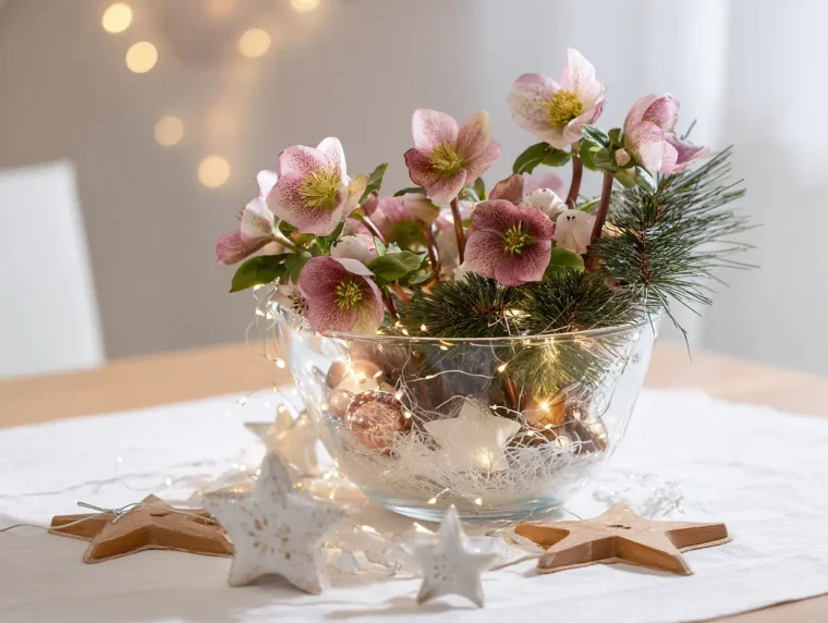 Weihnachtliche-Tischdeko-mit-Christrosen-Zauberhafte-DIY-Ideen