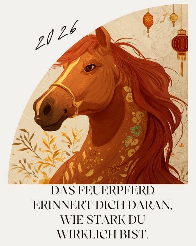 Das Jahr des Feuerpferdes ist 2026 Glückwünsche verschicken