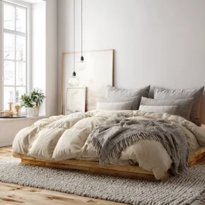 Daunendecke im skandinavischen Schlafzimmer gestalten