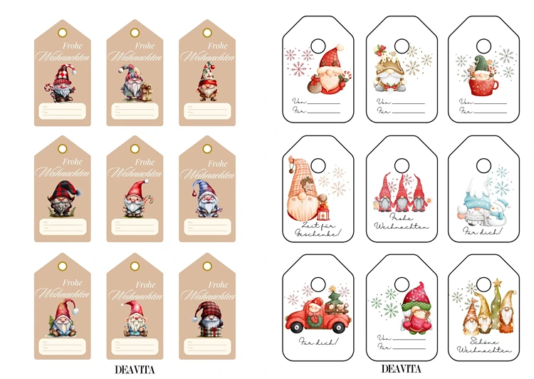 Die Etiketten ausdrucken, ausschneiden, beschriften und anhängen