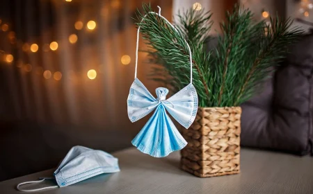 Engel aus Einwegmasken basteln mit Kindern für Weihnachten