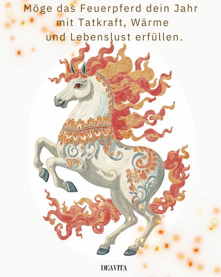 Feuerpferd Glückwünsche verschicken an Kollegen