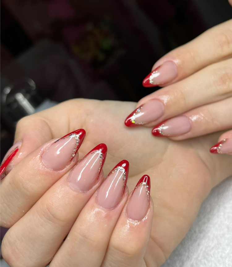 french nägel mit glitzer