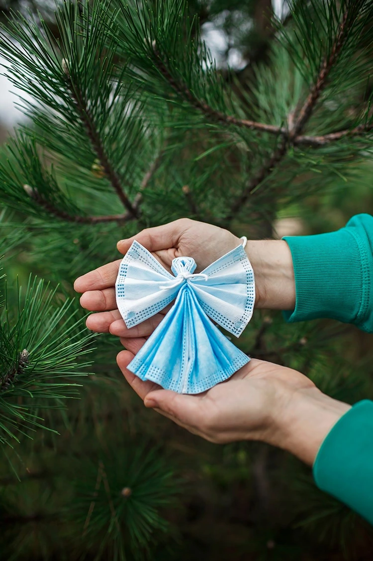 Idee für einfache Deko-Engel als Weihnachtsschmuck