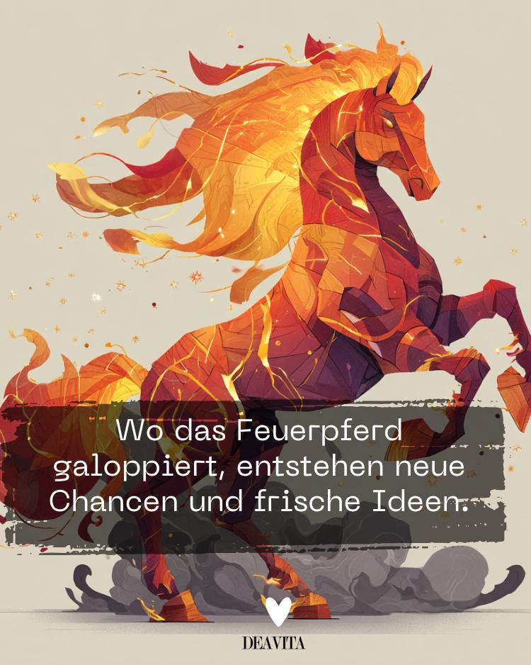 Kostenlose Neujahrswünsche mit Feuerpferd für Freund und Parnter