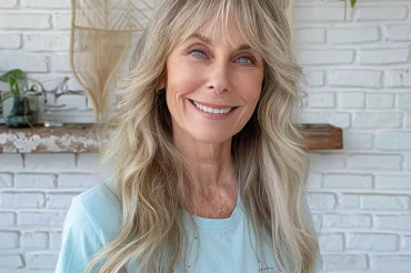 lange haare und curtain bangs ab 50