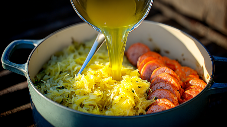 mit brühe aufgießen