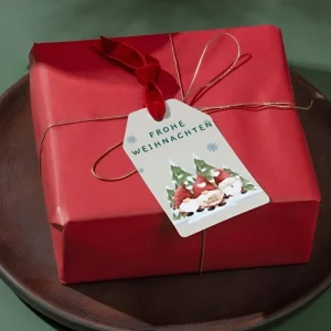 Paketanhänger für Weihnachten zum Ausdrucken mit Wichteln als Motive