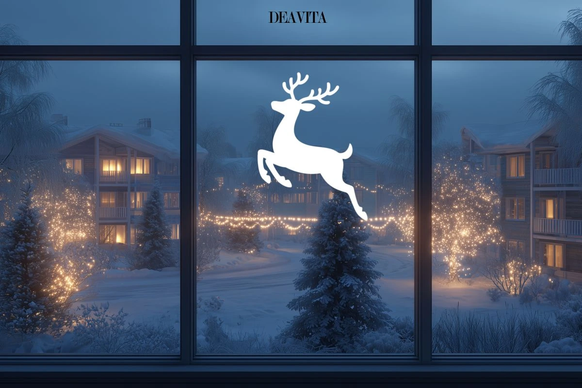 Rentiere für Kreidemarker zum Dekorieren der Fenster zu Weihnachten