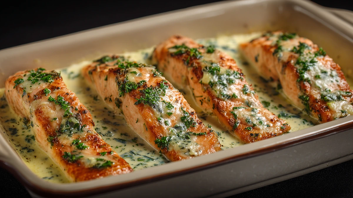 saftige lachsfilets im ofen mit cremiger zitronen sahnesauce