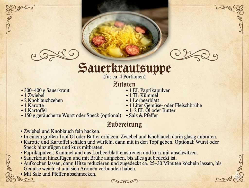 sauerkrautsuppe – ein winterlicher klassiker mit einer überraschenden geheimnote