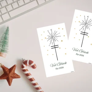 silvester mitbringsel diy idee wunderkerze karte