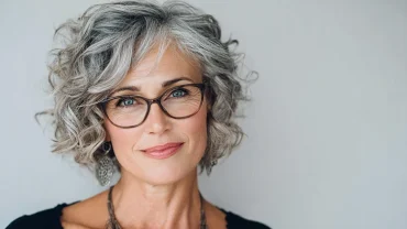 stufenschnitt ab 50 mit locken graue haare