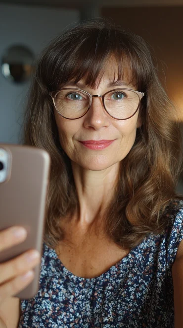 stufenschnitt mit pony ab 50 mit brille