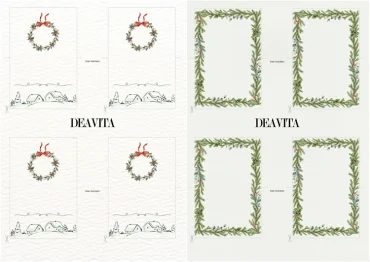 Tischkärtchen mit Kränzen und Girlanden als Verzierung
