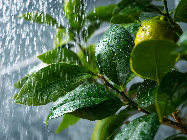 Topfpflanze abbrausen und Luftfeuchtigkeit erhöhen