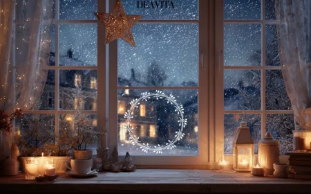 Weihnachtskranz aus Kreidemarkern mit Vorlagen ans Fenster malen