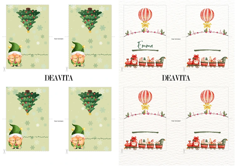 Wichtel als Motive für verspielte, weihnachtliche Namensschilder