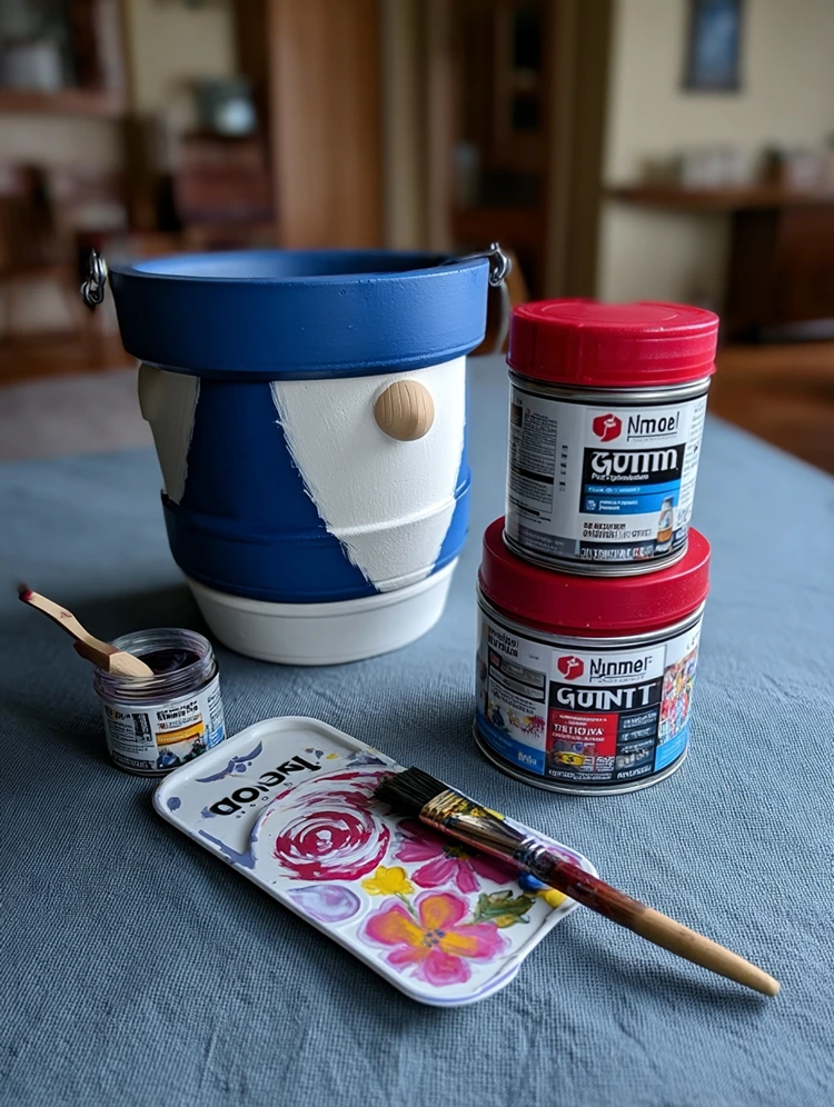 wichtel aus tontöpfen basteln weihnachtsdeko für den garten