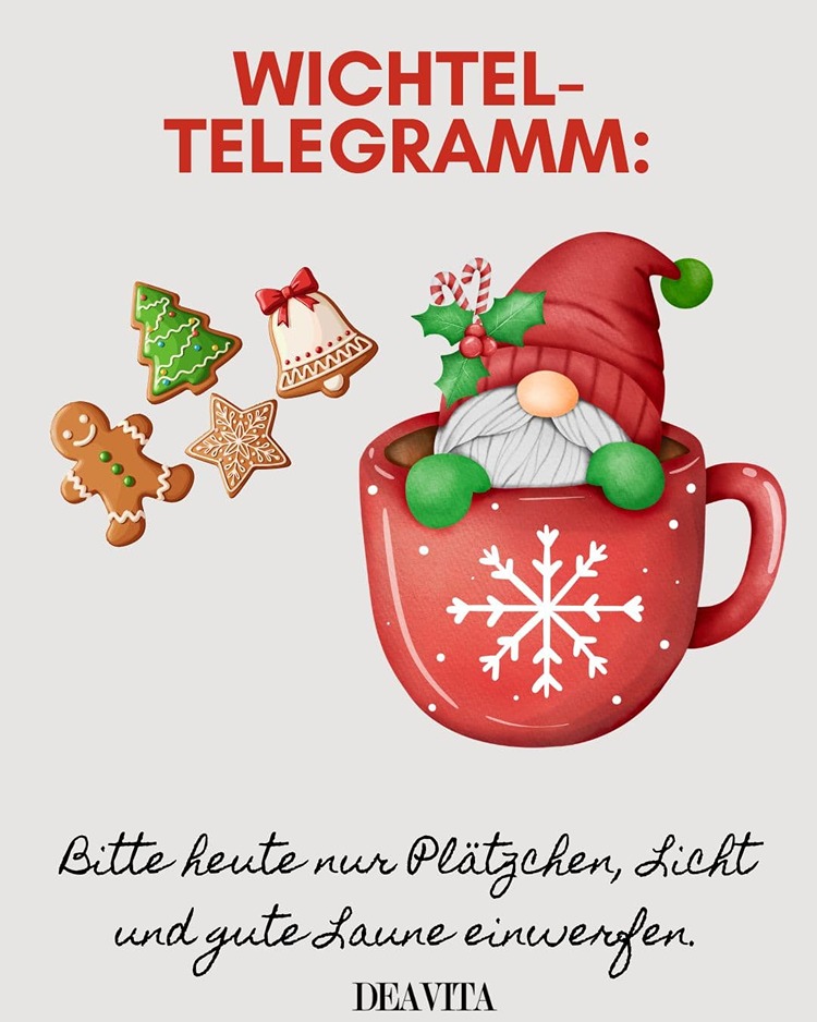 Wichteltelegramm - Nur Plätzchen, Licht und gute Laune
