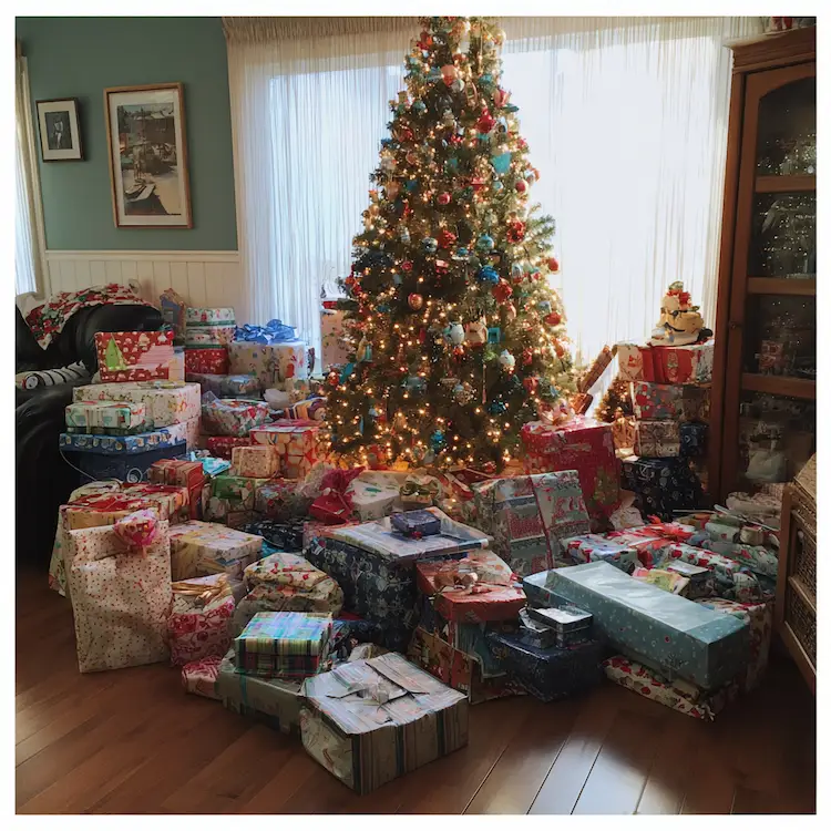 Zu viele Geschenke unter dem Weihnachtsbaum