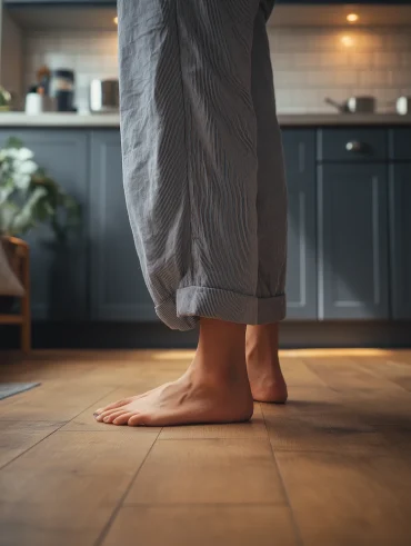barfuß zu Hause laufen