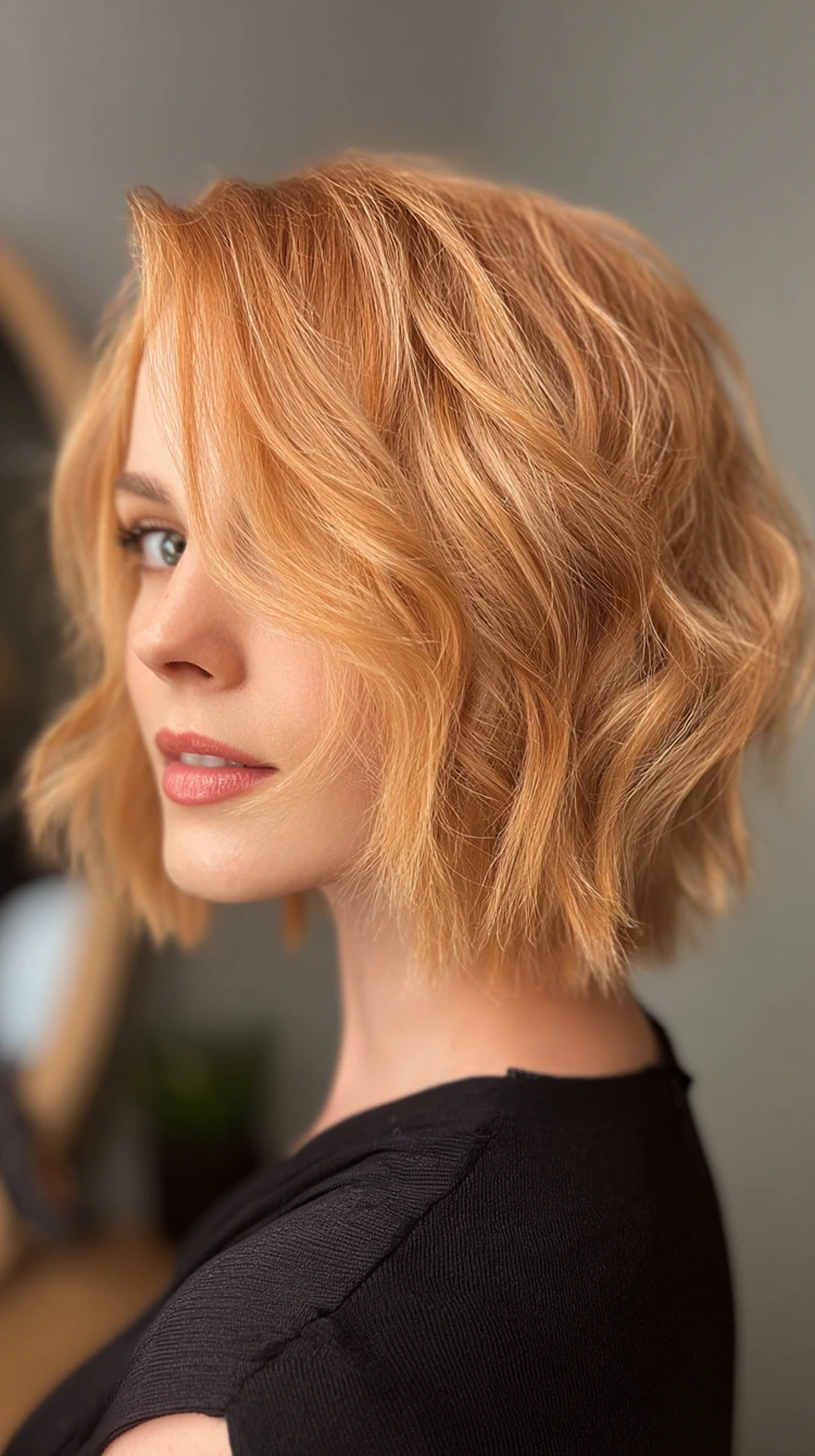 erdbeerblond kurze haare bob kinnlang