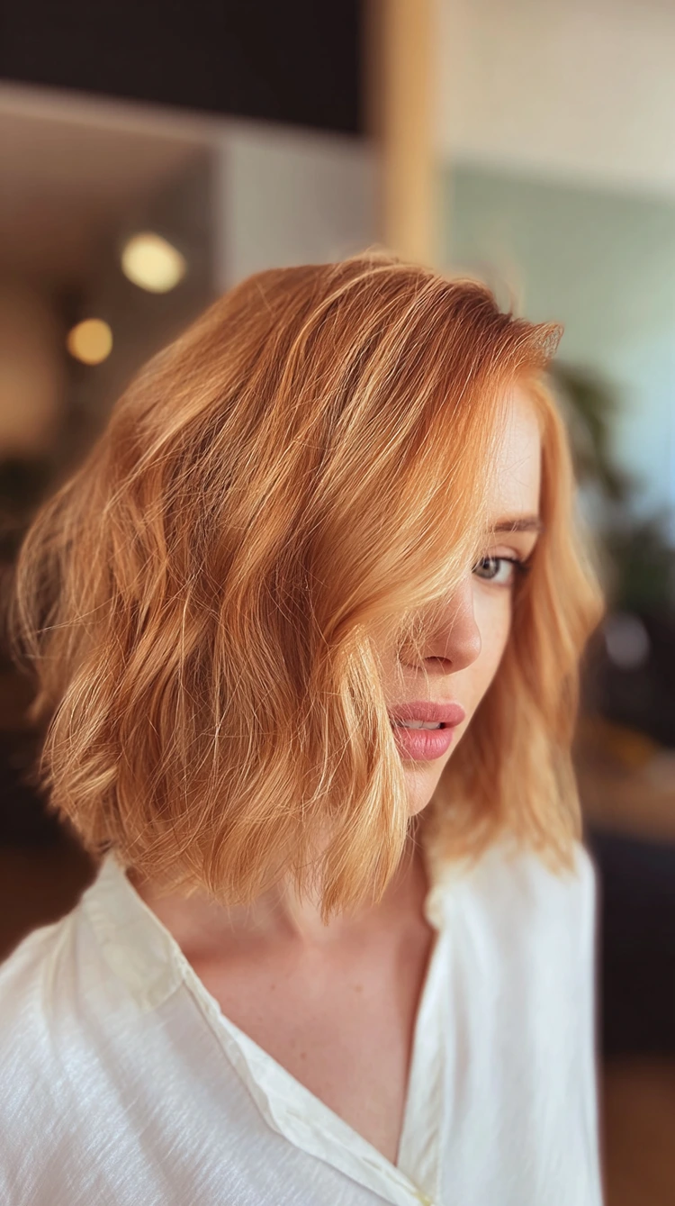 erdbeerblonder bob assymetrisch trend 2026