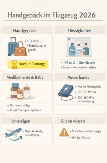 flugzeug handgepäck regeln 2026