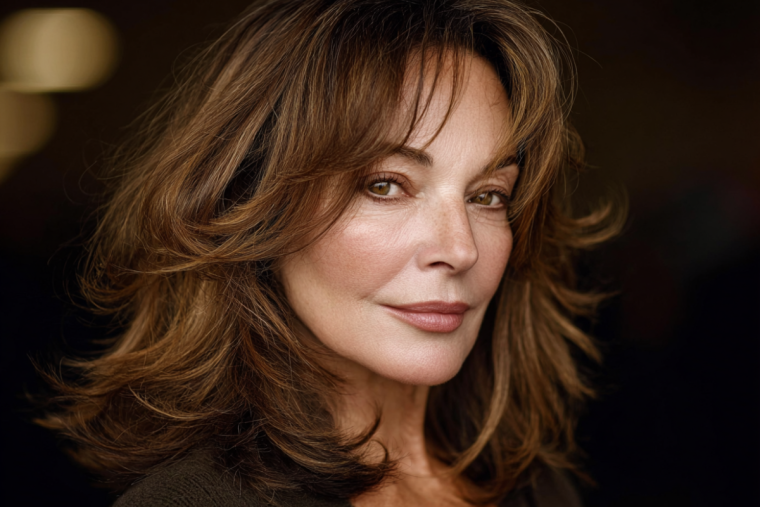 frau ab 50 mit mittellangem feder schnitt