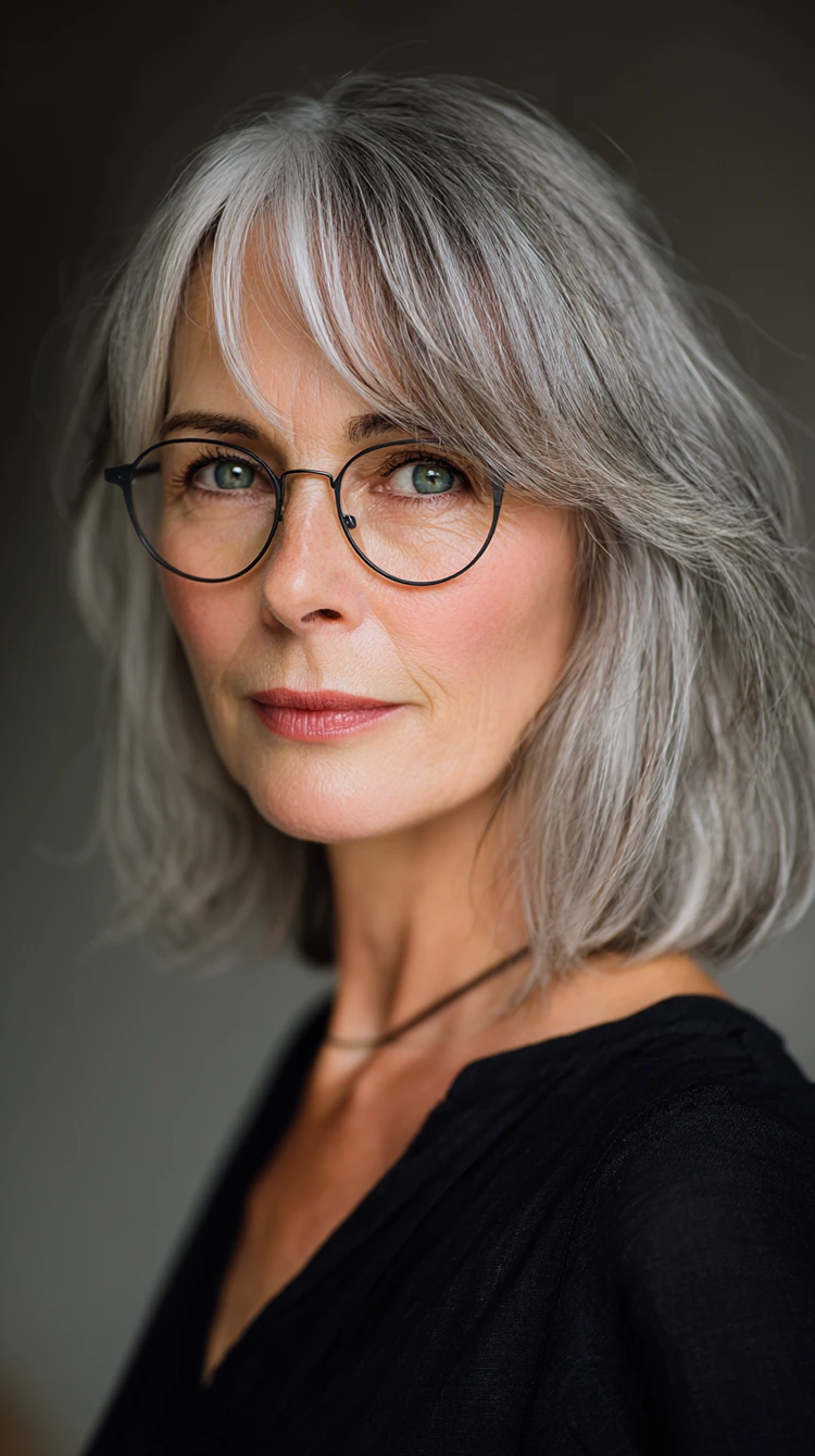 frisuren halblang mit curtain pony für frauen ab 50