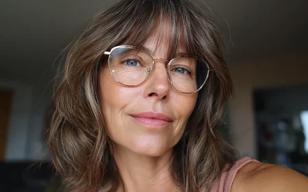 frisuren halblang mit pony und brille ab 50 trends 2026
