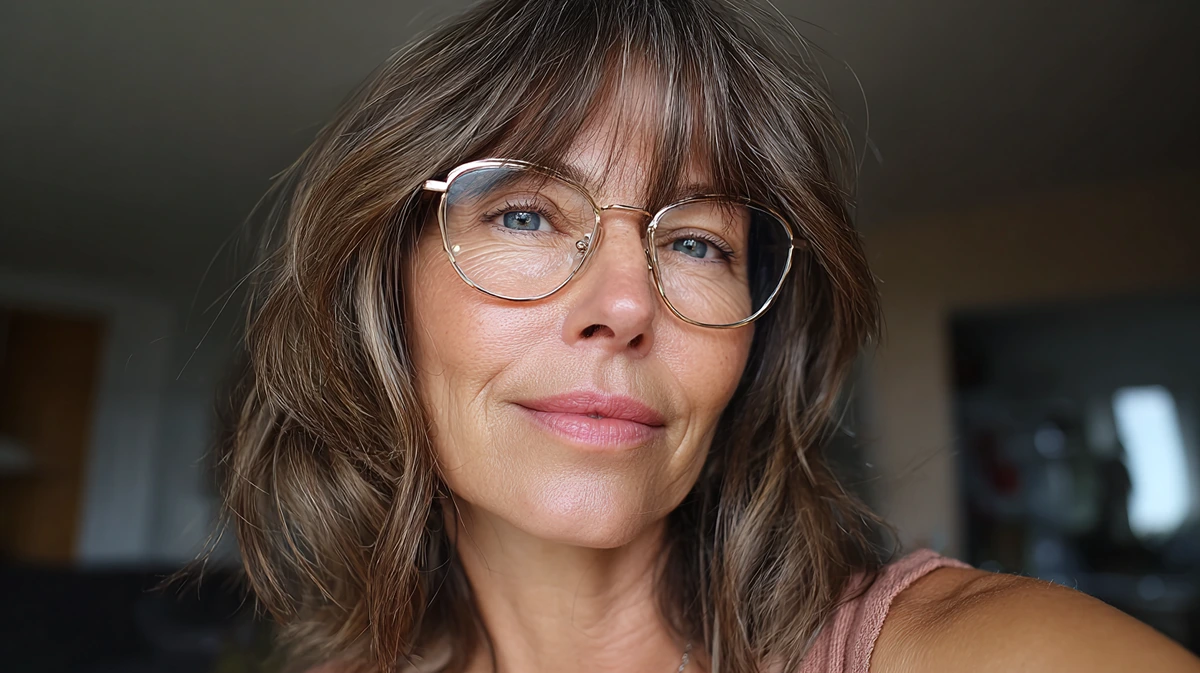 frisuren halblang mit pony und brille ab 50 trends 2026