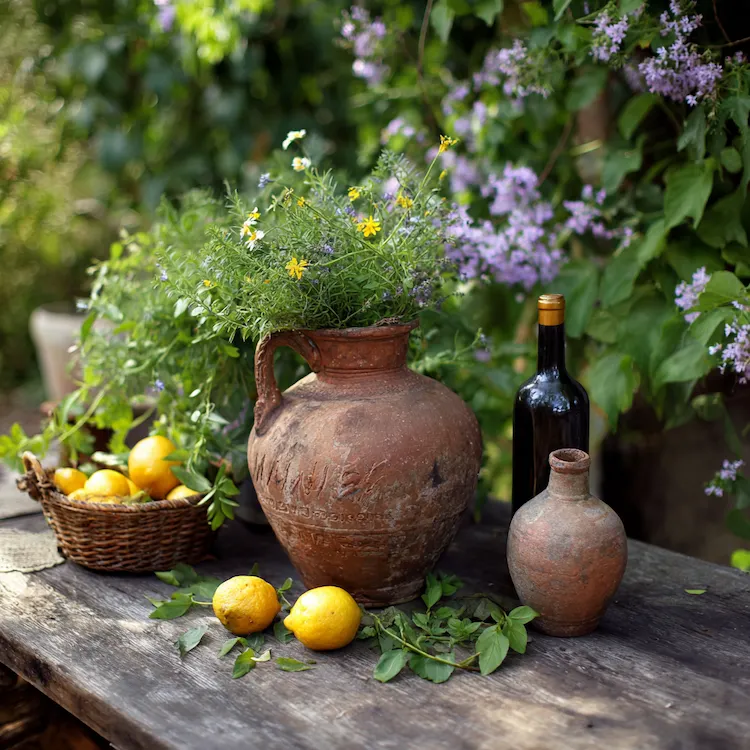 Gartendeko die natürlich wirkt Ideen mit Ton