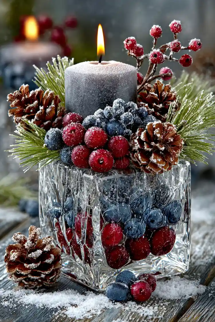 Gartendeko mit Vase im Frost-Look