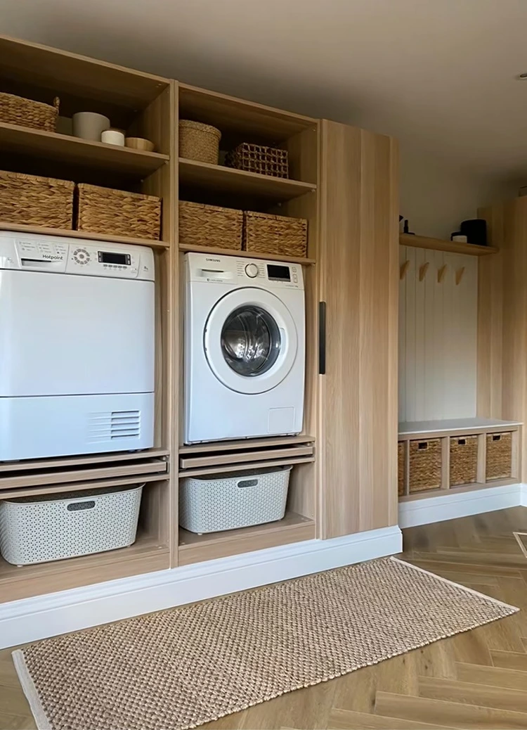 Großer Schrank aus PAX für Waschmaschine, Trockner und Stauraum