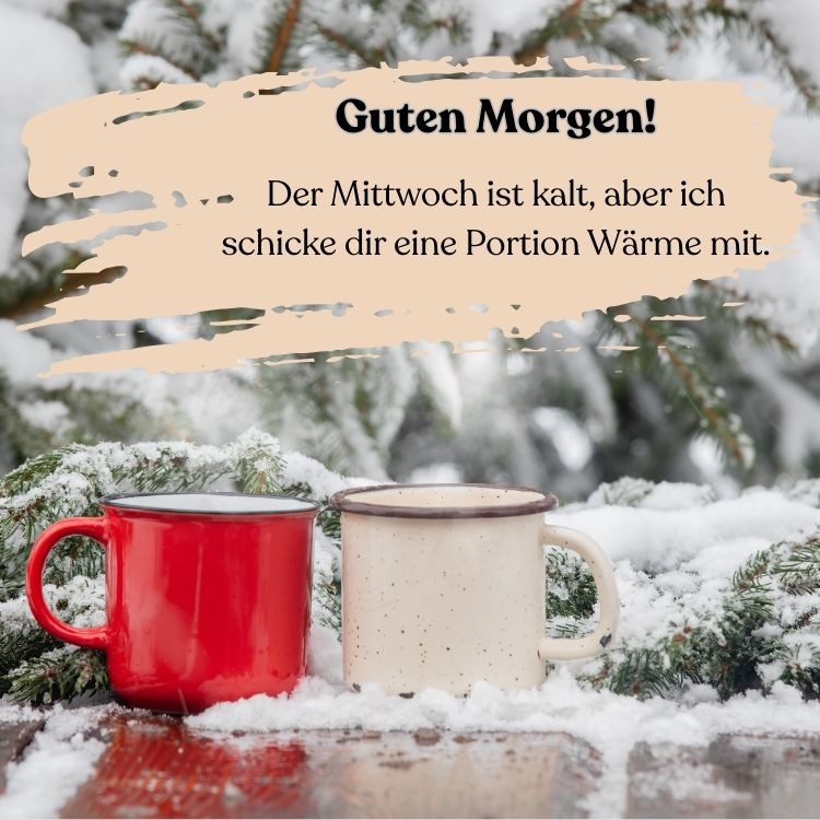 guten morgen mittwoch kaffee kalt winter