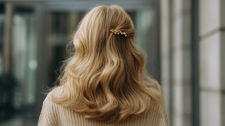 halblage blonde haare schlichte haaraccessoires