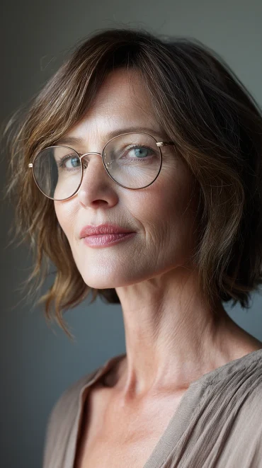 halblange frisur mit sanftem seitenpony