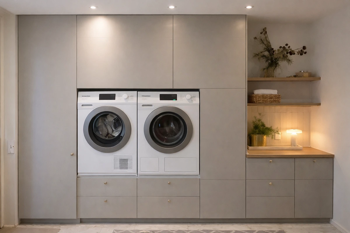 Ikea-Hack für einen Waschmaschinenschrank aus METOD und HAVSTORP-Fronten